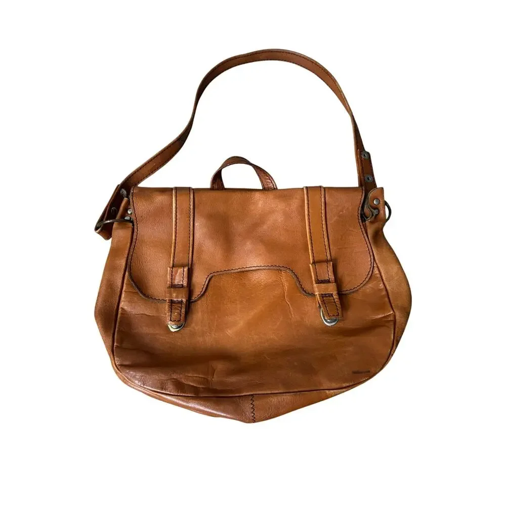 Genuine Leather Vintage Brown Slouchy Satchel, Soft & supple Leather crossbody